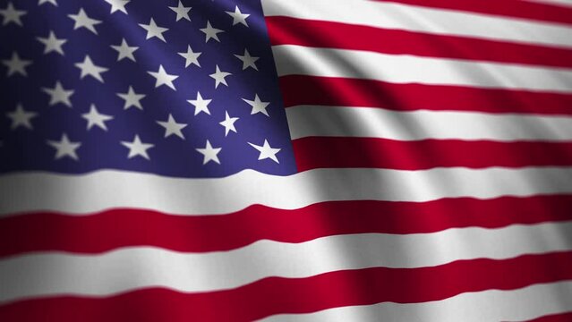 Waving Flag of United States of America, US national video background. 4K resolution video background 3840x2160, 60fps