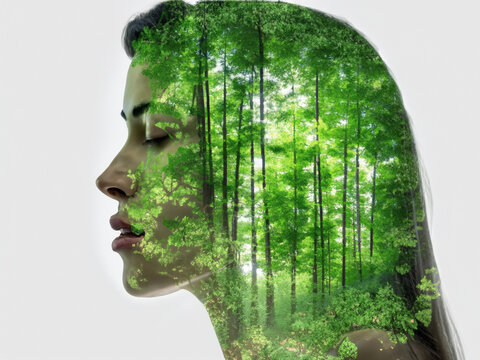 donna natura sagoma doppia esposizione