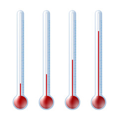 Beautiful realistic colorful thermometer growth chart on transparent background
