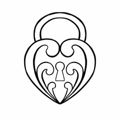 Fairy tale castle from the door line, protection, vector illustration eps10