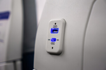 USB Charging Port on Airplane Seat