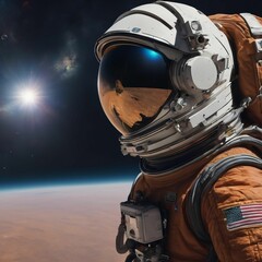 AI generated illustration of an astronaut in the open space