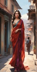 woman in the street, Stunning Dress 