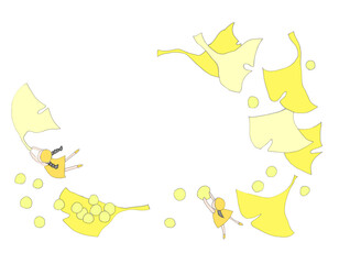 イチョウと女の子