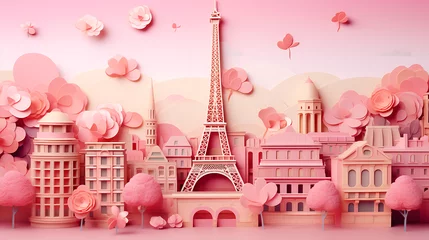 Zelfklevend Fotobehang pink paris © badr