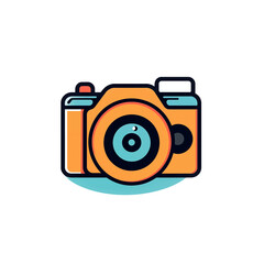 Flat minimal design clipart of Camera