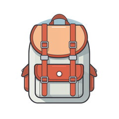 Flat minimal design clipart of Backpack