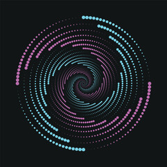 abstract vector circle frame halftone dots logo emblem design element. Round border Icon using halftone circle dots.