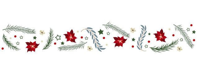 Christmas Banner with Fir Branches. Vector graphics