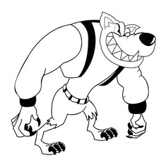 Werewolf Character of Hallowen Isolated Retro Cartoon Vector