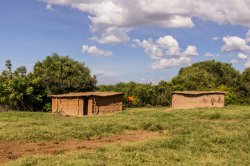 Traditional houses of Masai village, Kenya