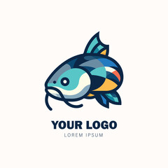 vector logo of a catfish