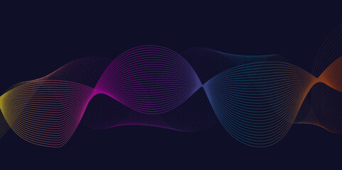 Abstract futuristic spectrum tech vector wave background.Abstract wavy background for brochure, cover and flyer. Colorful dynamic line wave graphic vector illustration.background with waves lines.