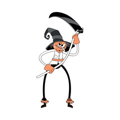 Scarecrow Character of Hallowen Isolated Retro Cartoon Vector