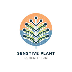 vector logo of a sensitive plant