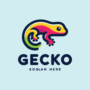 vector logo of a gecko