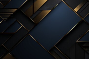 Black, Blue, and Gold Luxury Background - obrazy, fototapety, plakaty