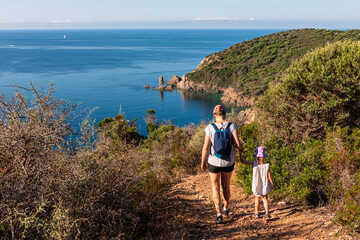Landscape with Capo Rosso, Corsica island, France - 672255157