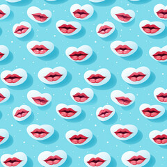 Lips of woman seamless pattern design for wallpaper or background