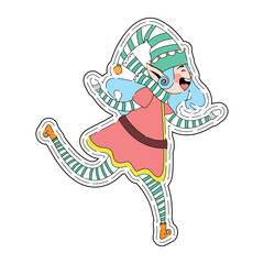 Elf Character for Merry Christmas, Isolated in Retro Cartoon Style