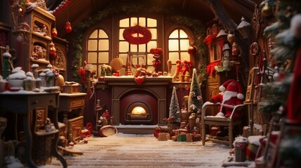 Fototapeta na wymiar Christmas Santa Claus Gift Winter Snow