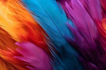 Vibrant Feathers Texture Backgroun