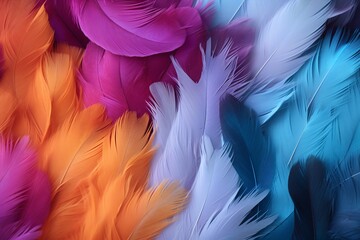 Fototapeta premium Vibrant Feathers Texture Backgroun