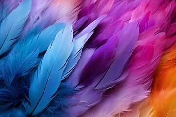 Fototapeta premium Vibrant Feathers Texture Backgroun