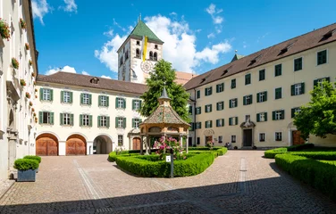 Deurstickers Novacella Augustinian Abbey (courtyard) in the municipality of Vahrn in the northern Italian province of South Tyrol, Brixen, Bressanone, juni 12, 2023 © lorenza62