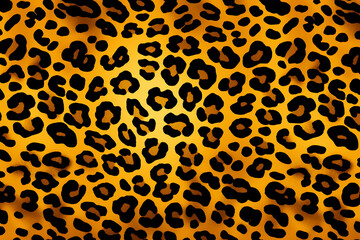 a repeating leopard pattern texture in seamless shades of orange and black. Generative AI.
