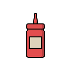 Ketchup Bottle Icon Vector Design Template