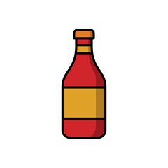 Ketchup Bottle Icon Vector Design Template