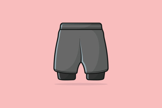 Gym Wear Causal Short Knicker vector illustration. Sports and Fashion objects icon concept. Boys comfortable beach shorts knicker vector design with shadow.