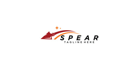 Simple spear logo template design premium vector