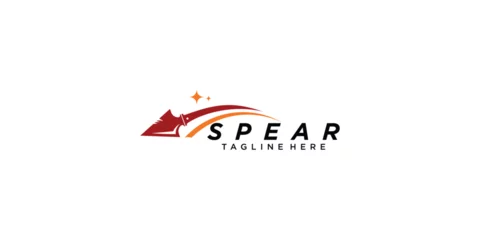 Fotobehang Simple spear logo template design premium vector © arif