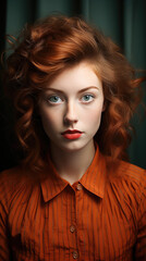 Fototapeta premium Editorial Photograph Of A 20 Yo Woman From The 1940S, Background Image, Best Phone Wallpapers