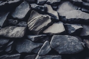 Background of stone wall texture, black and white tone color style. generative AI.