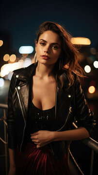 Glamorous Woman With City Lights As The Backdrop  , Background Image, Best Phone Wallpapers