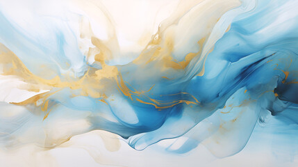 Subtle waves of paint, abstract blue waves of the ocean, lines of marble. Liquid paints, gradient...