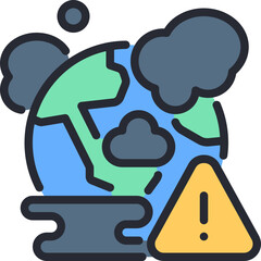 Earth pollution icon