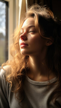 Introspective Portrait Of A Woman Gazing Into, Background Image, Best Phone Wallpapers
