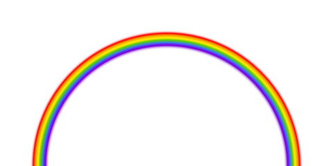 Colorful realistic rainbow on transparent background