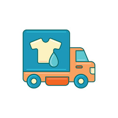 Laundry car service logo graphic illustration