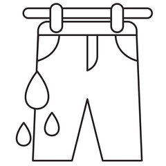 Wet pants line icon