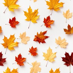 Autumn decorative seamless pattern with maple leaves