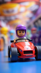 Plastic Doll Portrait With A Toy Race Car Speed  , Background Image, Best Phone Wallpapers