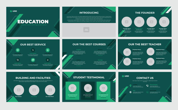 Education presentation slide template design or pitch deck slide or education presentation template 