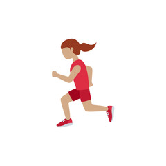 Fototapeta na wymiar Woman Running: Medium Skin Tone 