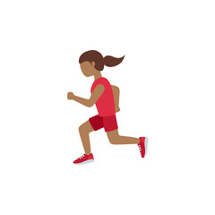 Fototapeta na wymiar Woman Running: Medium-Dark Skin Tone 