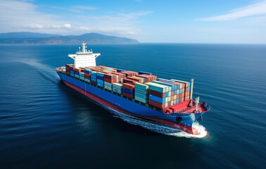 shipping container ship in ocean